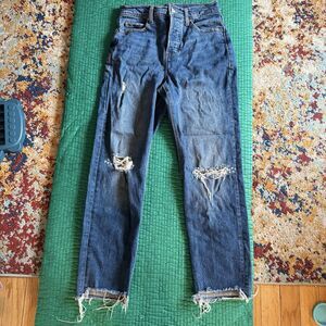 Old Navy Straight High Rise Jeans Medium Wash Blue Denim Size 2 Women Classic